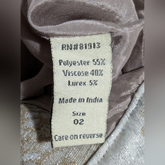 New Project Alabama Anthropologie Gold Copper Cream Metallic Mini Pleated Skirt - Picture 4 of 6